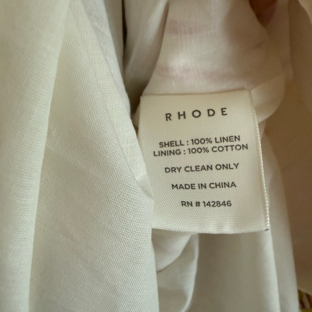 RHODE Marla Capri Stripe Red And Ivory Linen Midi Sleeveless Sun Dress - Size 0 - Picture 9 of 9